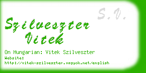 szilveszter vitek business card